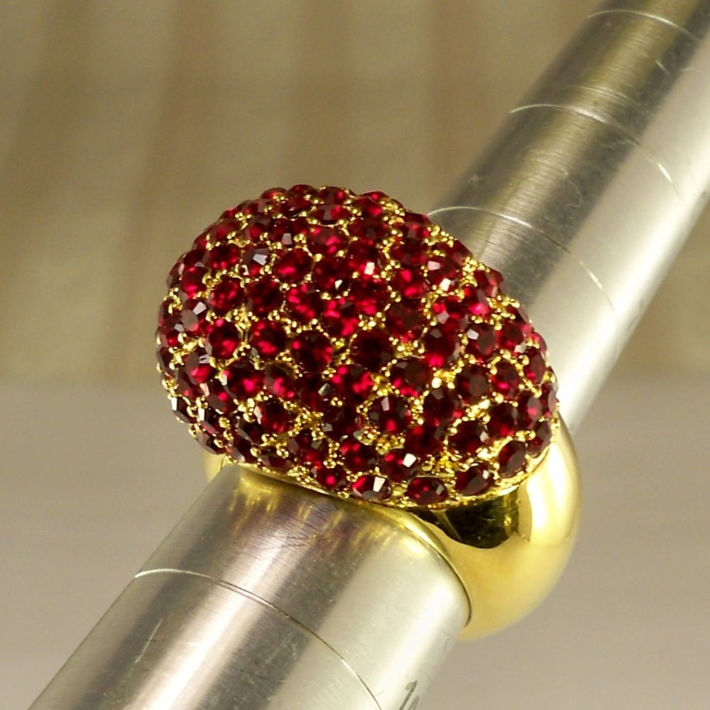 New Hutton Wilkinson Ruby Red Cubic Zirconias Gol… - image 4